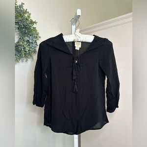 Neon Soul Black V Neck Blouse Size Small NWT